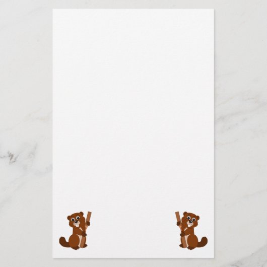 Beaver-ontwerp Briefpapier (Achterkant)