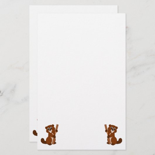 Beaver-ontwerp Briefpapier (Voorkant / Achterkant)