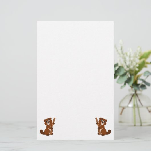 Beaver-ontwerp Briefpapier (Staand voorkant)