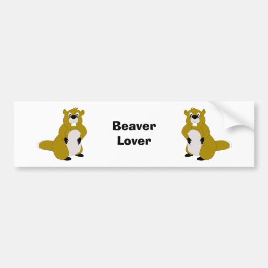Beaver-ontwerp Bumpersticker (Voorkant)