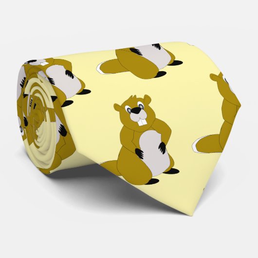 Beaver-ontwerp Stropdas (Opgerold)