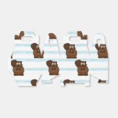 Beaver op blauwe strepen bedankdoosjes (Uitgevouwen)