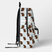 Beaver op blauwe strepen bedrukte rugzak (Links)