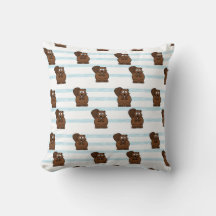 Beaver op blauwe strepen