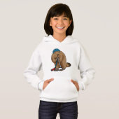 Beaver op ijshockey met ijshockeystick (Voorkant volledig)