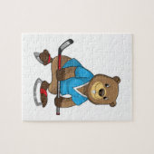 Beaver op ijshockey met ijshockeystick legpuzzel (Horizontaal)