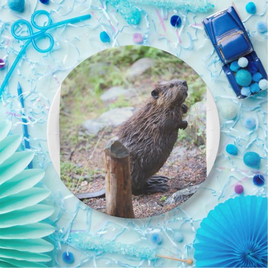 Beaver Papieren Bordje (Feest)