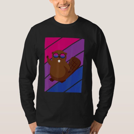 Beaver Pride Bisexual Flag LGBTQ Proud Ally Pride T-shirt (Voorkant)