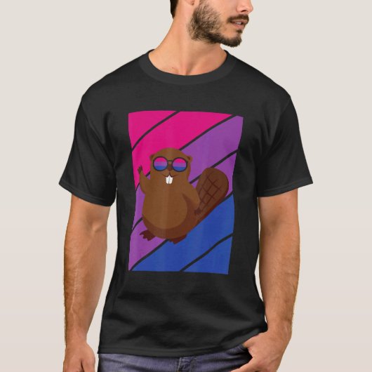 Beaver Pride Bisexual Flag LGBTQ Proud Ally Pride  T-shirt (Voorkant)
