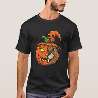 Beaver Pumpkin Jack O Lantern Halloween Kids Mens T-shirt