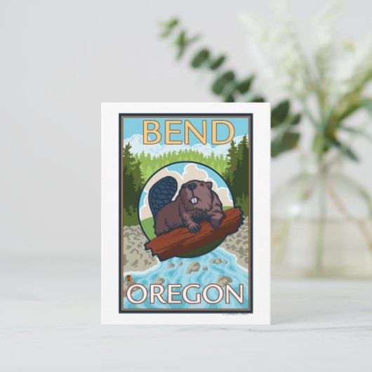 Beaver & River - Bend, Oregon Briefkaart (Staand voorkant)