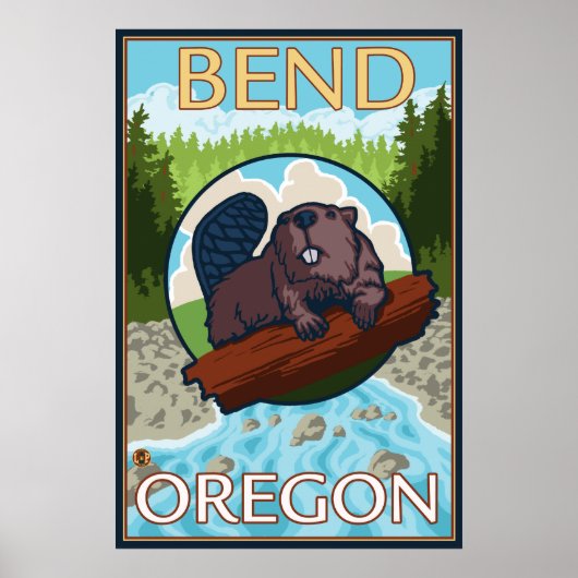 Beaver & River - Bend, Oregon Poster (Voorkant)