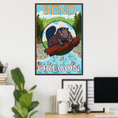 Beaver & River - Bend, Oregon Poster (Thuiskantoor)