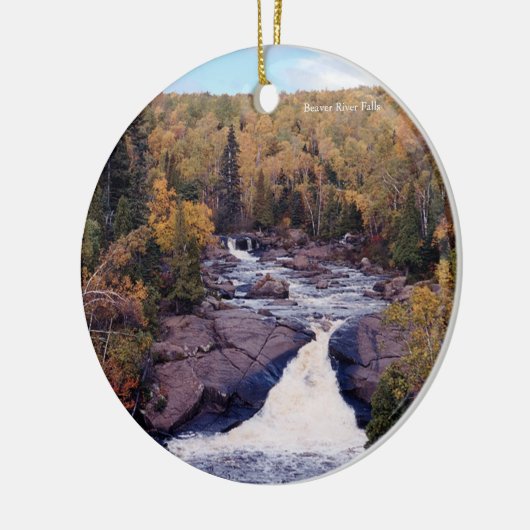 Beaver River Herfst Keramisch Ornament (Links)