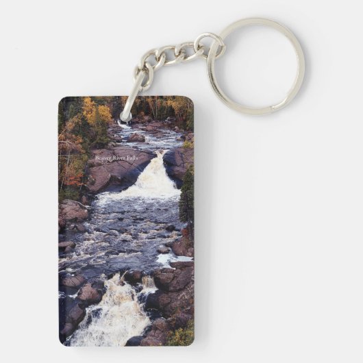 Beaver River Herfsten hoge acrylsleutelketen Sleutelhanger (achterkant)