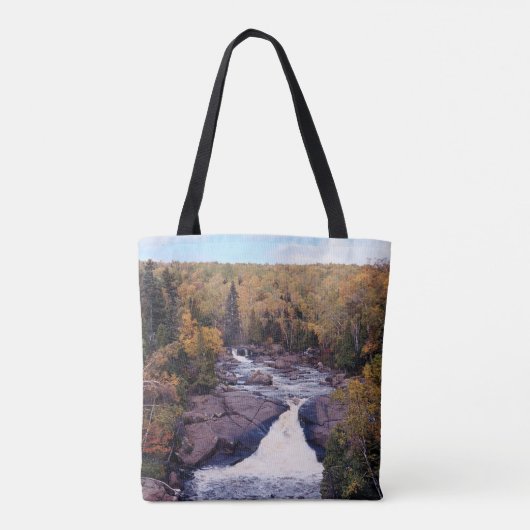 Beaver River Herfsten over de hele canvas tas (Achterkant)