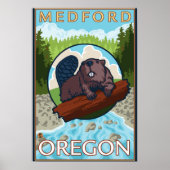 Beaver & River - Medford, Oregon Poster (Voorkant)