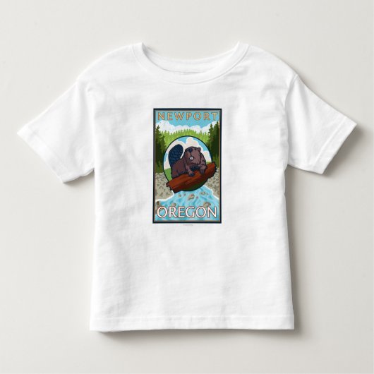 Beaver & River - Newport, Oregon Kinder Shirts (Voorkant)