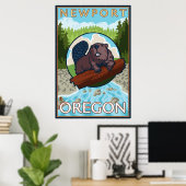 Beaver & River - Newport, Oregon Poster (Thuiskantoor)
