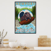 Beaver & River - Newport, Oregon Poster (Keuken)