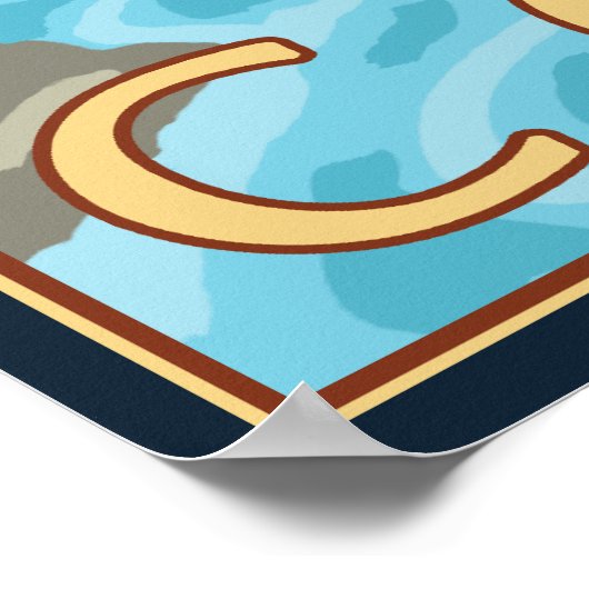 Beaver & River - Oregon Coast Poster (Hoek)