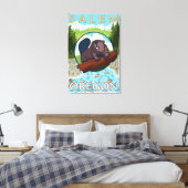 Beaver & River - Salem, Oregon Canvas Afdruk (Insitu (Slaapkamer))