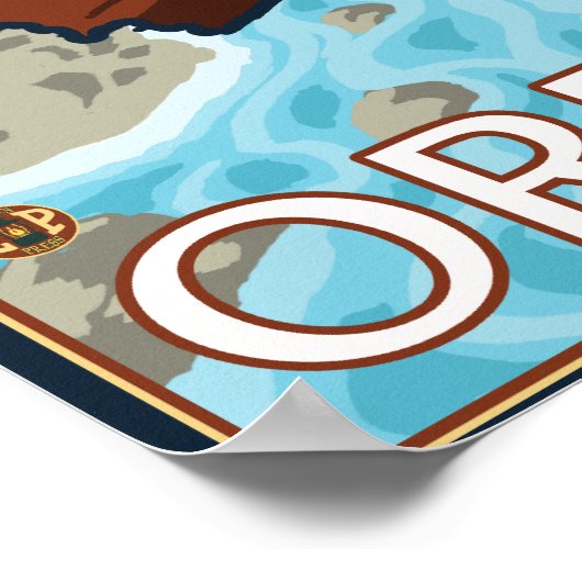 Beaver & River - Salem, Oregon Poster (Hoek)