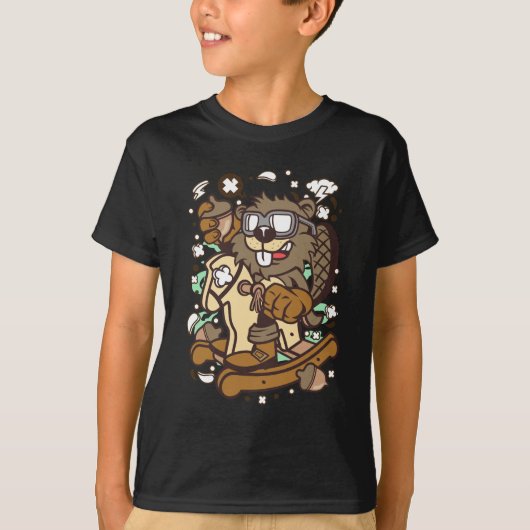 Beaver Rocking Horse T-shirt (Voorkant)