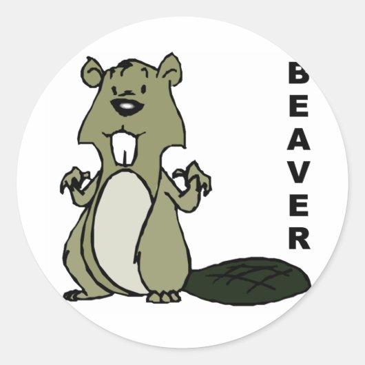 Beaver Ronde Sticker (Voorkant)