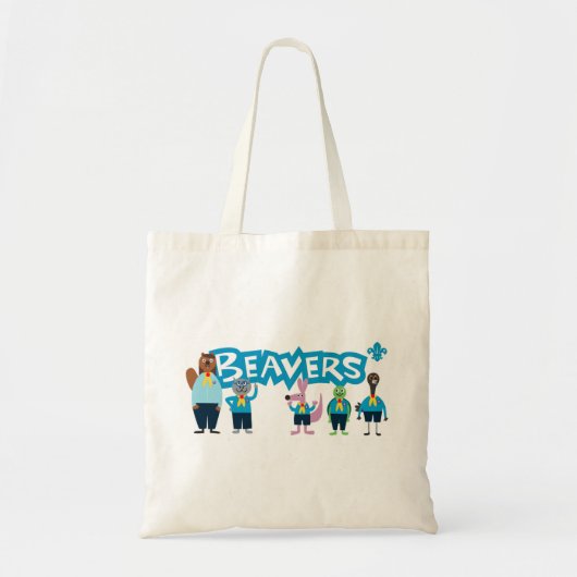 Beaver Scouts White Canvas tas (Voorkant)