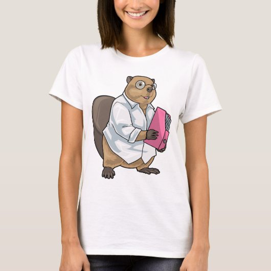 Beaver Secretariaat Map Kantoor T-shirt (Voorkant)