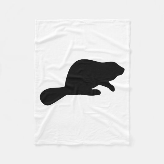 Beaver Silhouette Fleece Deken (Voorkant)