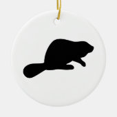 Beaver Silhouette Keramisch Ornament (Voorkant)