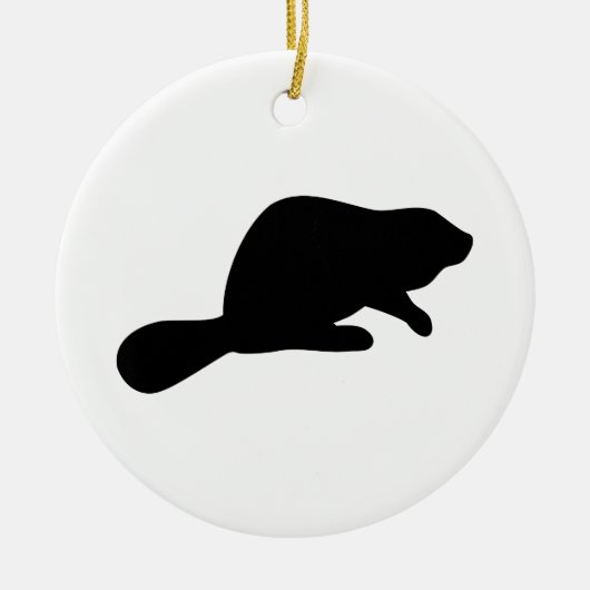 Beaver Silhouette Keramisch Ornament (Voorkant)