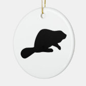 Beaver Silhouette Keramisch Ornament (Links)