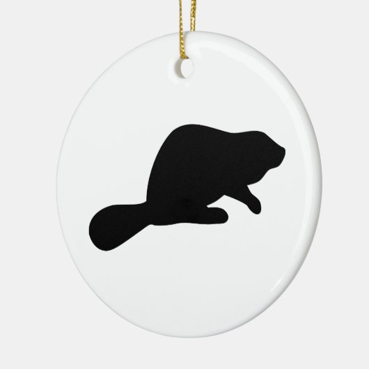 Beaver Silhouette Keramisch Ornament (Links)