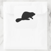 Beaver Silhouette Vierkante Sticker (Tas)