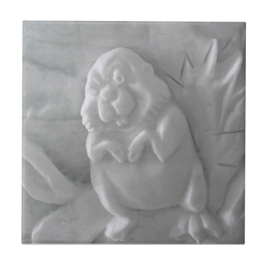 Beaver Snow Sculpture, Hotel de Glace, Quebec Tegeltje (Voorkant)