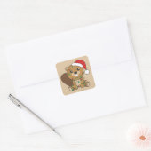 Beaver Square Stic Vierkante Sticker (Envelop)