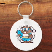 Beaver Surfing Sleutelhanger (Voorkant)