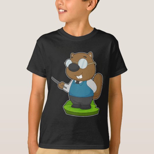 Beaver Teacher Bril T-shirt (Voorkant)