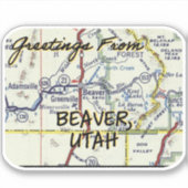Beaver UT  Map Sticker (Voorkant)