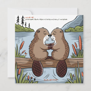 Beaver Valentijnsdag Feestdagenkaart