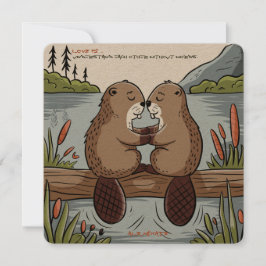 Beaver Valentijnsdag Feestdagenkaart