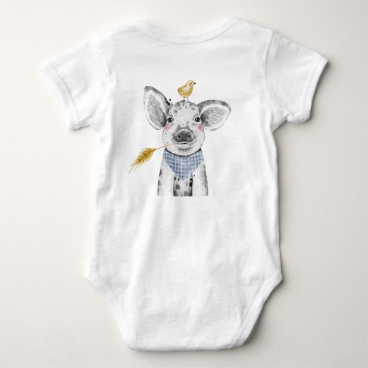 Beaver Woodland Animal Wreath | Baby Bodysuit (Achterkant)