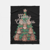 Beaver Xmas Tree Beaver Kerstboom Merry Chris Fleece Deken (Voorkant)