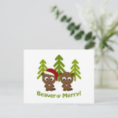 Beaver-y Merry! Kerstbeken Feestdagenkaart (Staand voorkant)