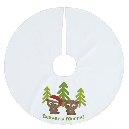 Beaver-y Merry! Kerstbeken Kerstboom Rok (Voorkant)