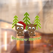Beaver-y Merry! Kerstbeken Raamsticker (Vel 2)