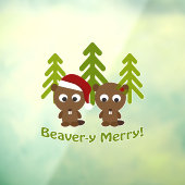 Beaver-y Merry! Kerstbeken Raamsticker (Vel 3)